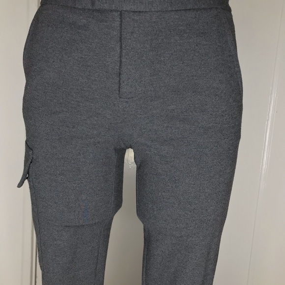 ATM - Gray Slim Stretch Cargo Knit Ankle Zip Pants - Picture 2 of 6